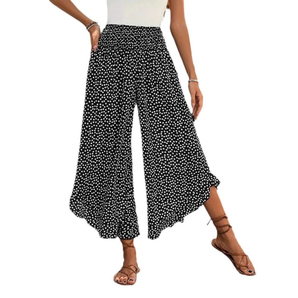 Polka-Dot Wide Leg Pants