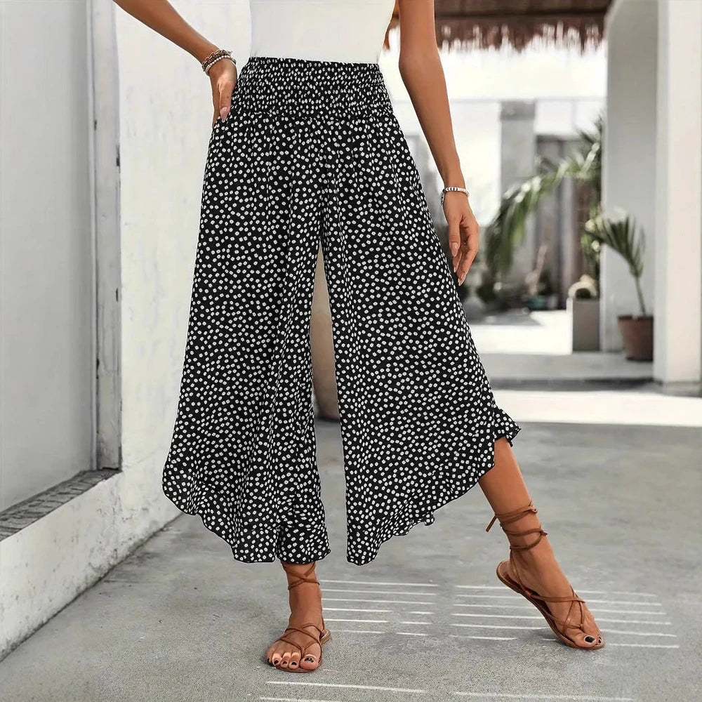 Polka-Dot Wide Leg Pants